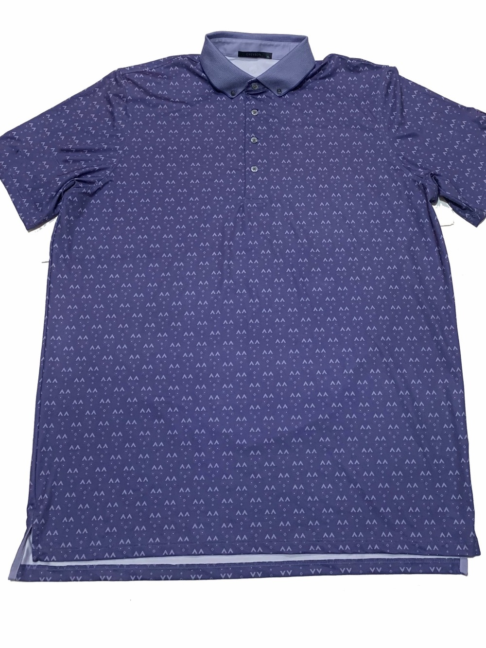 Greyson Purple Short-Sleeve Polo with Micro Pattern